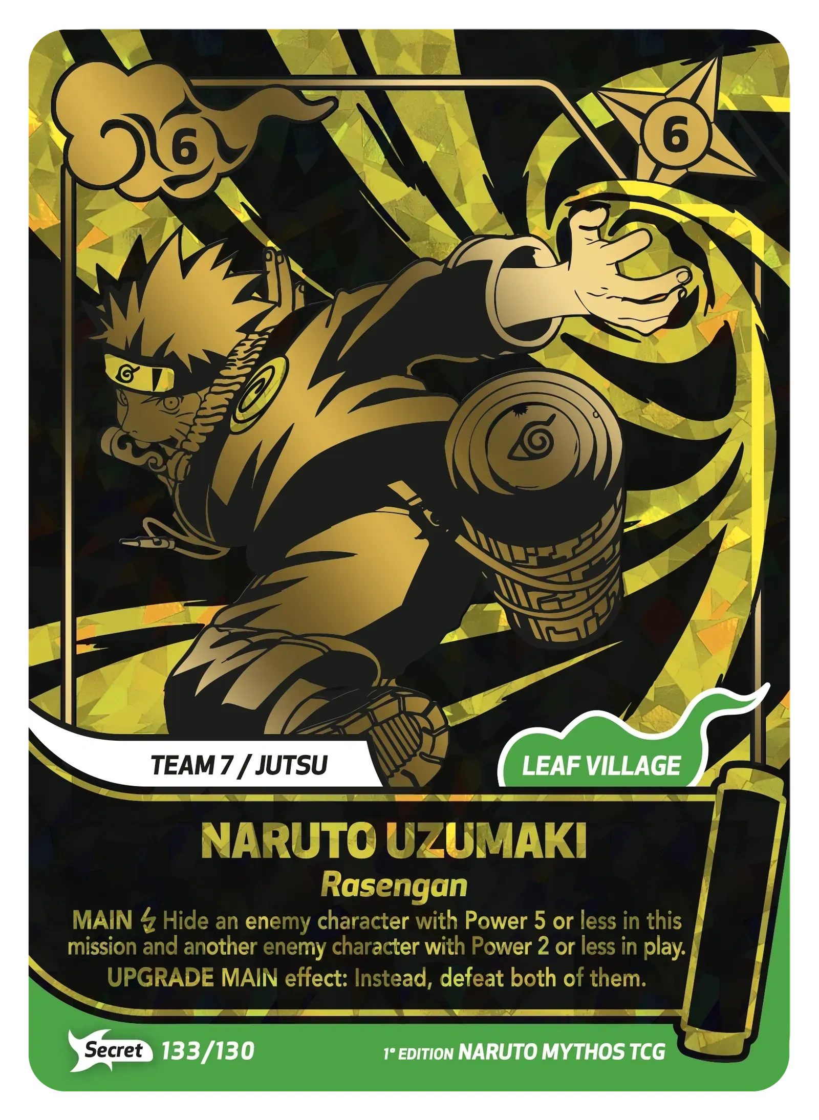 Naruto Uzumaki Rasengan | 1-133/130 | Secret Card | Naruto Mythos TCG